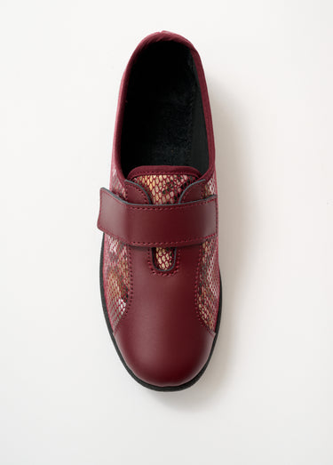 Derbies cuir grande largeur extensibles Bordeaux