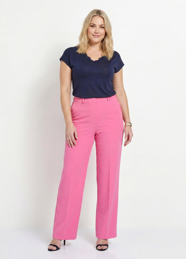Pantalon fluide large Rose