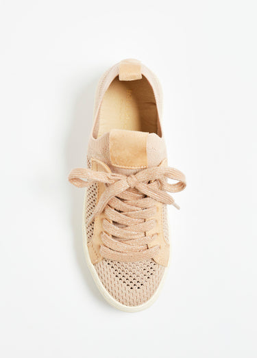 Baskets en maille ajourée avec lacets Rose