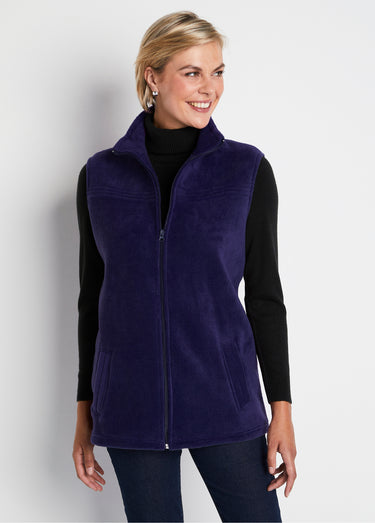 Blouson zippé sans manches polaire Marine