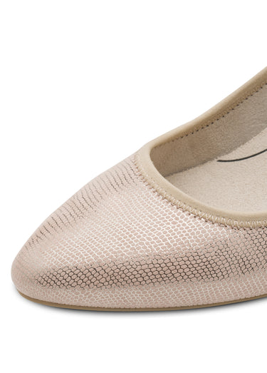 Escarpins chic bout pointu et talon haut Beige métal