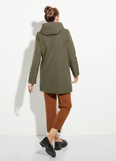 Parka chaude déperlante doublure fourrure Kaki