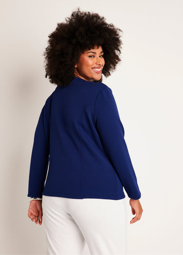Veste cintrée sans col Marine