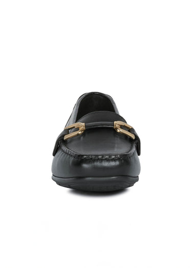 Mocassins patte fantaisie et bout carré Noir