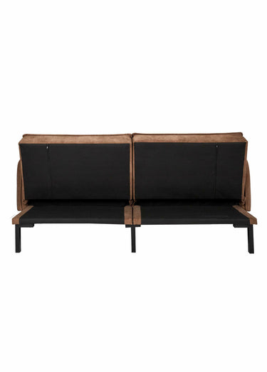 Canapé convertible en simili cuir suédé Marron