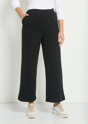 Pantalon large confort maille polo Noir