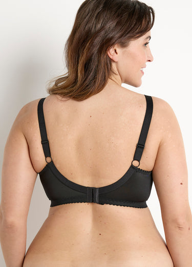 Soutien-gorge sans armatures tulle effet rayé Noir