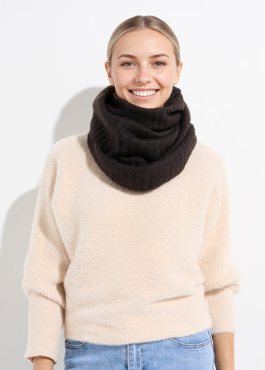 Tour de cou snood en maille mousseuse Noir