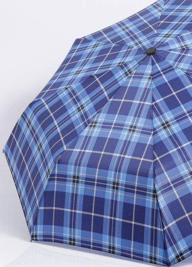 Parapluie automatique imprimé carreaux Bleu