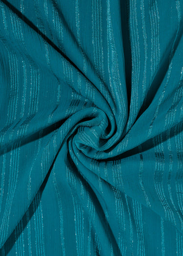 Coupon tissu voile métallisé, Aqua Canard