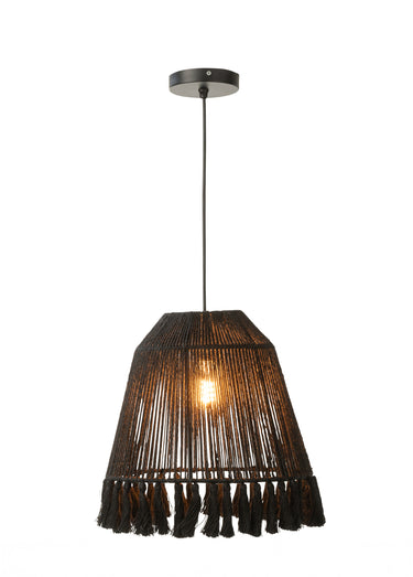Luminaire forme abat jour, avec pompons Noir