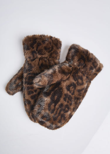 Moufles en fourrure imitation léopard Leopard