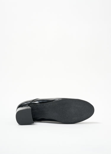 Derbies lacés à talons en cuir verni Vernis Noir
