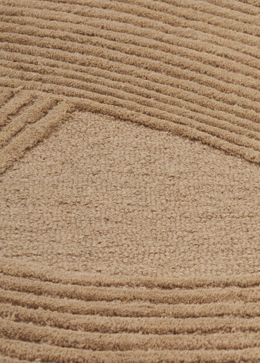 Tapis graphique pure laine tufté main 2F Marron