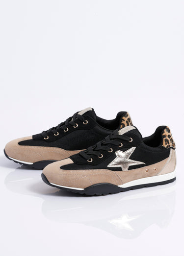Sneakers semelle plate détails fantaisie Leopard