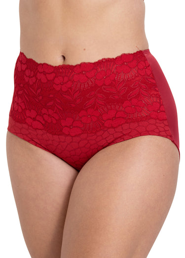 Gaine culotte en dentelle, JACQUARD & LACE Rouge