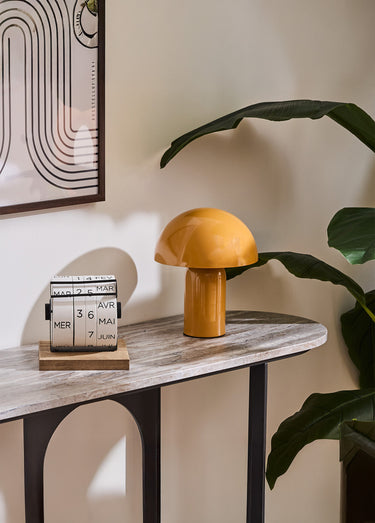 Lampe en acier forme champignon, clair1 Ocre