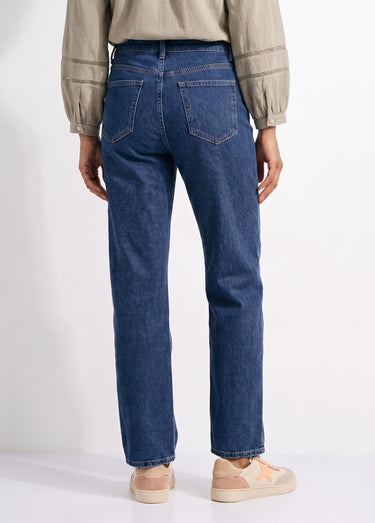 Jean droit denim, coupe spécial GRANDE Bleu stone moyen