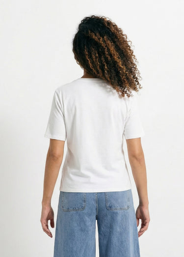 T-shirt coton avec inscription Amour Blanc/Marine