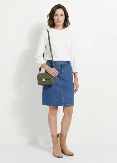 Sac besace en cuir Vert