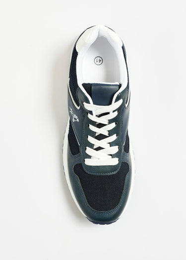 Baskets casual bimatière à lacets Marine