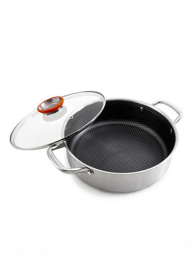 Sautoir 24cm triplex + couvercle Blackcube Gris