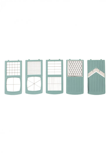 Mandoline acier multi découpes 8 grilles Transparent vert
