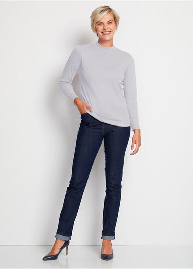 Sous-pull long souple maille douce Uni argent