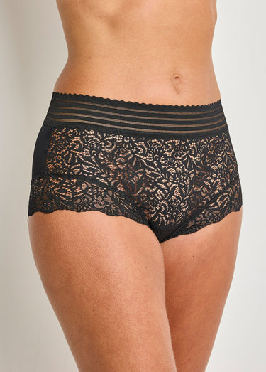Culotte gainante taille haute dentelle Noir