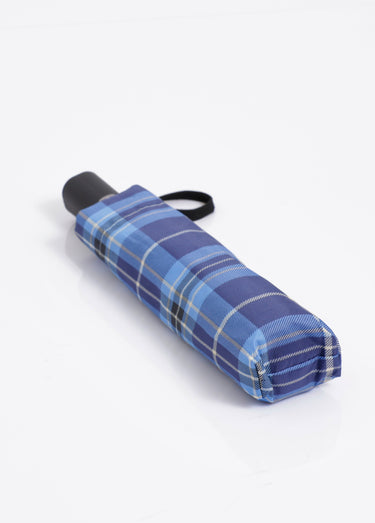 Parapluie automatique imprimé carreaux Bleu