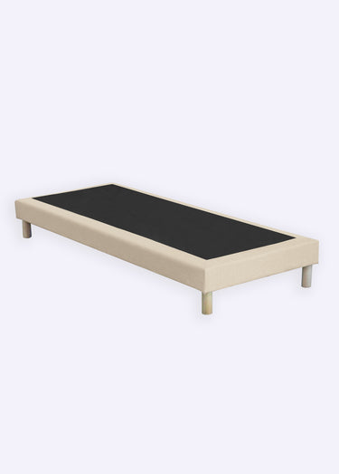 Sommier tapissier 11cm à lattes + pieds 12cm Beige
