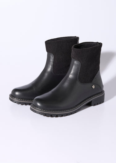 Boots camarguaises empiècement velours Noir