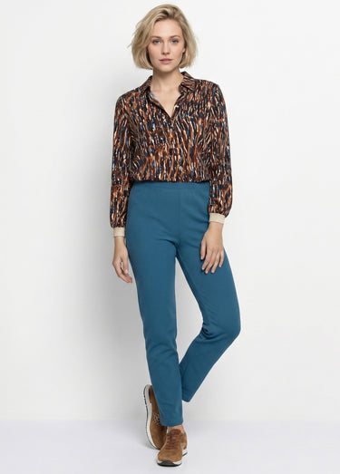Legging taille élastiquée jersey extensible Uni Lagon