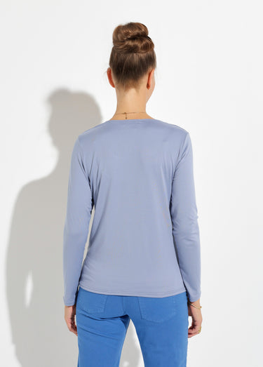 T-shirt col danseuse manches longues Indigo