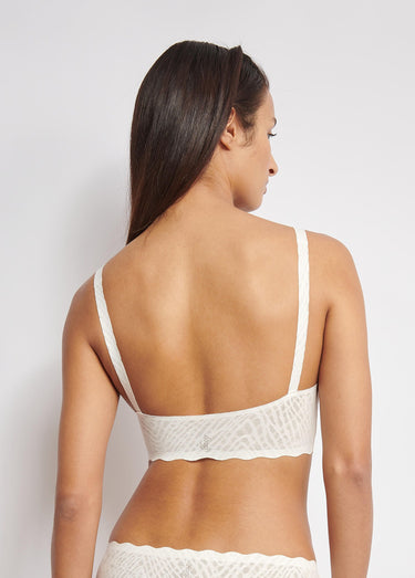 Brassière microfibre graphique Blanc