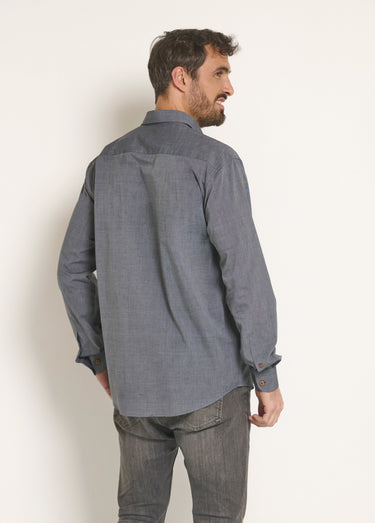 Chemise manches longues en coton Gris