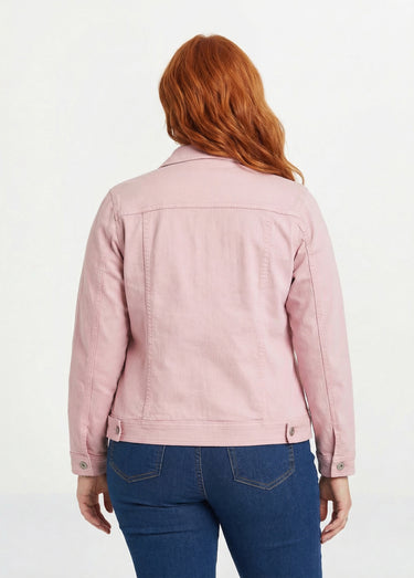 Veste en jean coupe droite stretch Rose