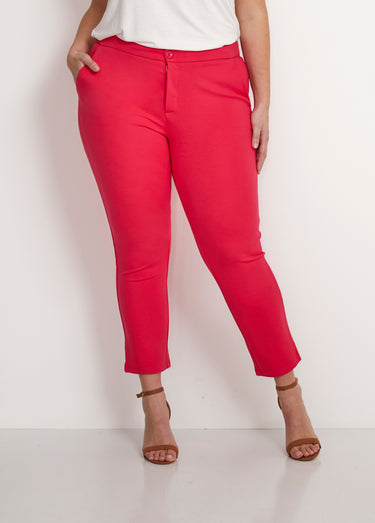 Pantalon droit 7/8ème maille milano Rose