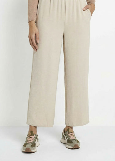 Pantalon large fluide en crêpe Beige