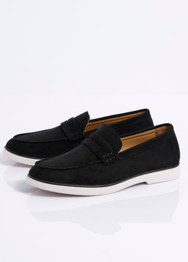 Mocassins en suédine, semelle contrastée Noir