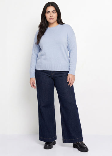 Pull doux col rond manches longues Ciel