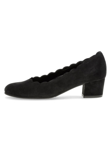 Escarpins bord écaille cuir daim Noir
