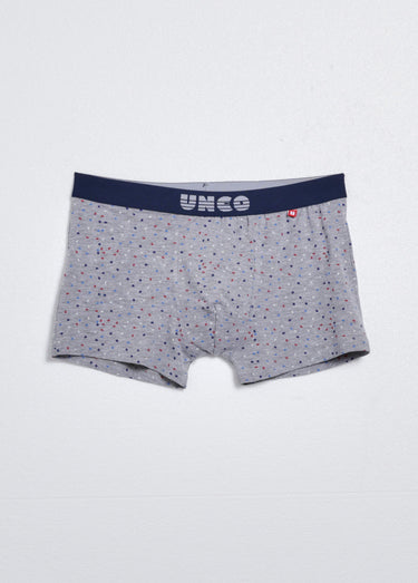 Boxers assortis en coton, uni + imprimé Imprime Gris