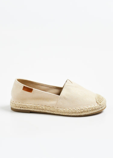 Espadrilles pailletées avec semelle corde Beige