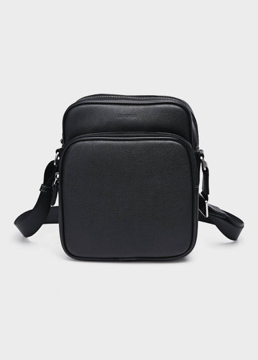 Sacoche élégante multipoches en cuir Noir