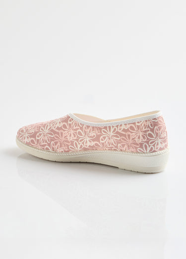 Chaussons ballerines élastiquée imprimées Rose
