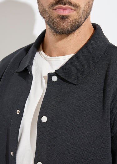 Veste fine en maille avec pressions Noir