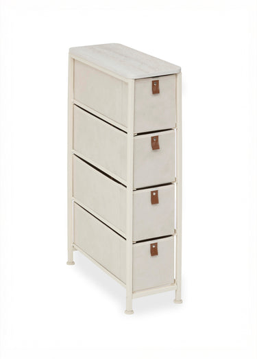 Rangement gain de place acier 4 tiroirs Beige