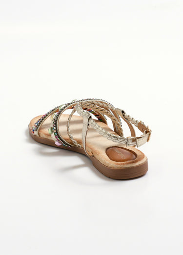 Sandales avec brides tressées et strass Dore