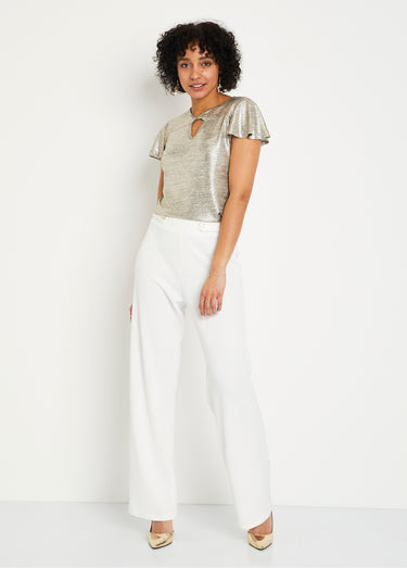 T-shirt court maille brillante cérémonie Dore